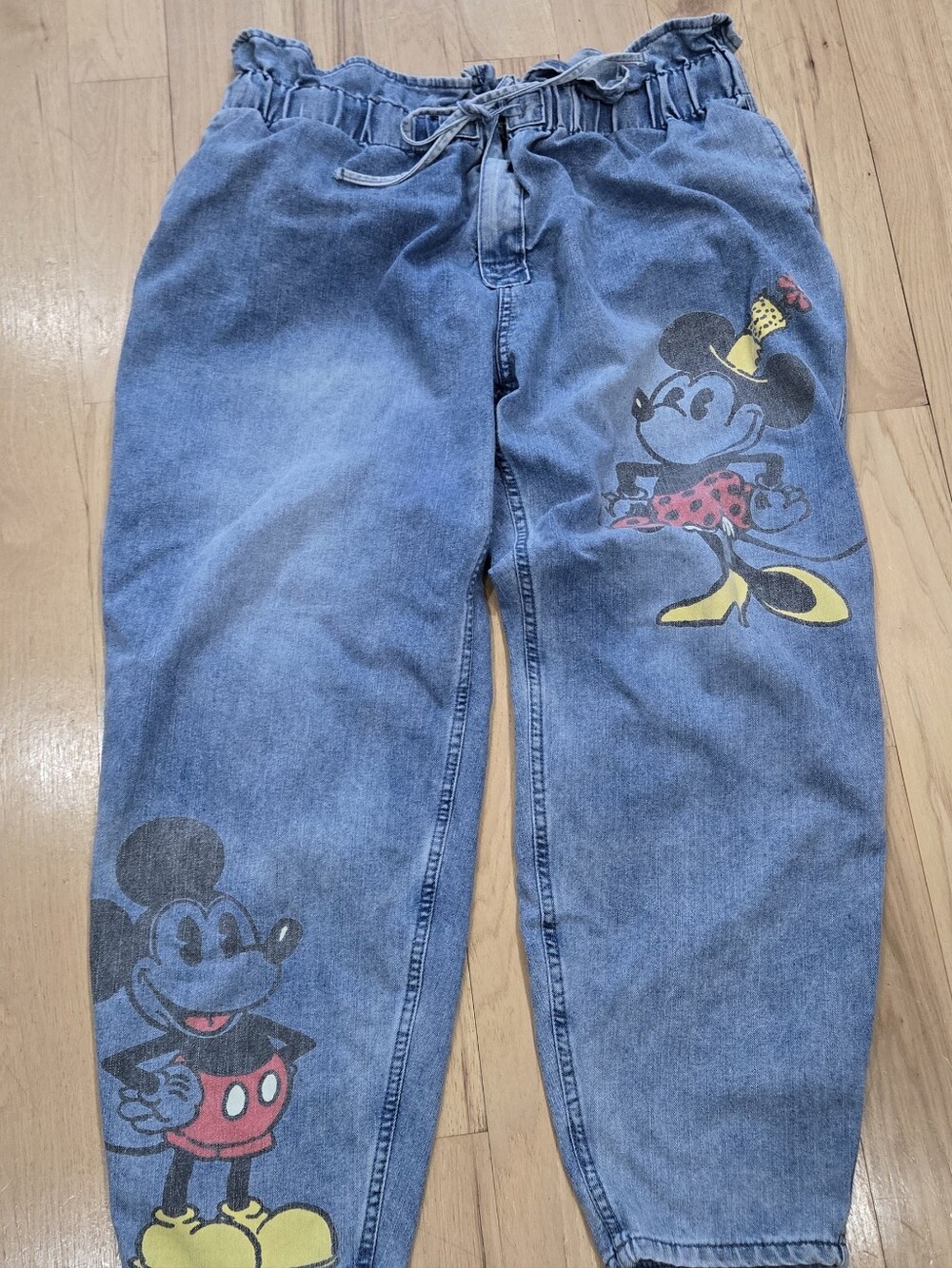 Disney Her Universe Mickey & Minnie Blue Denim Paper Bag Jeans Size 1X
